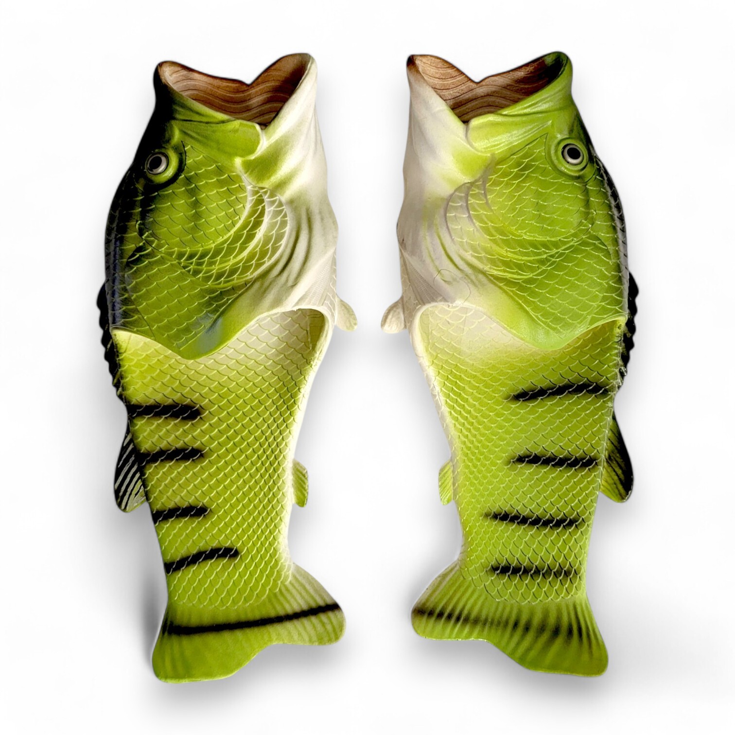 Mangrove Jacks Fish Slippers Green Bass Fun Footwear WhatYouNeed.COM.AU