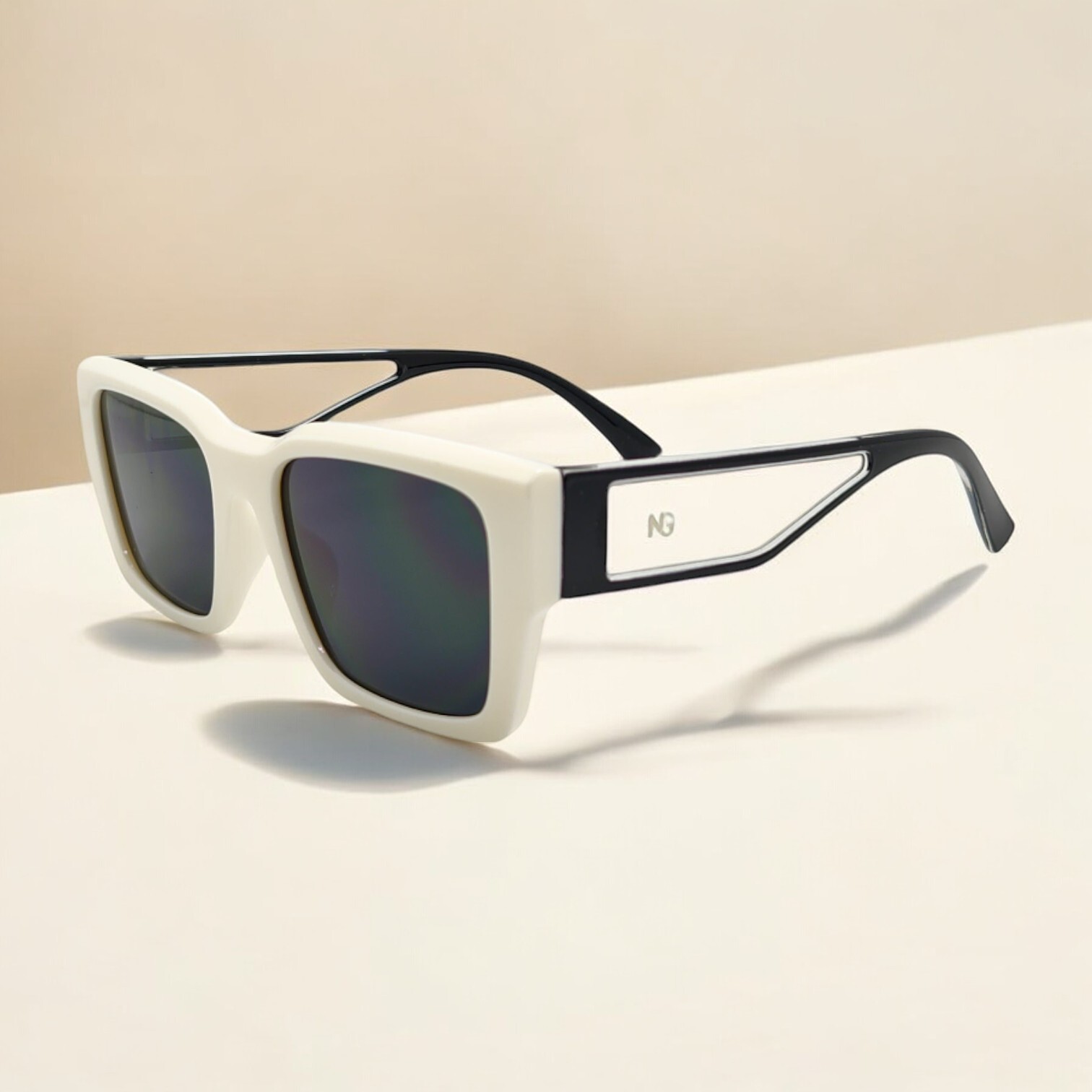 McQueen Ivory Shades | NG | White and Black Sunglasses | 8235