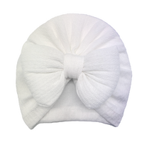Baby Turbans Big Bow White
